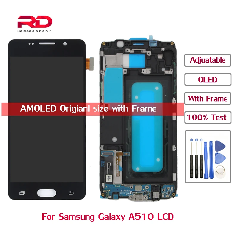 

A510 AMOLED LCD For Samsung Galaxy A5 2016 A510 A510M SM-A510F LCD Display Touch Screen Digitizer For samsung with frame tools