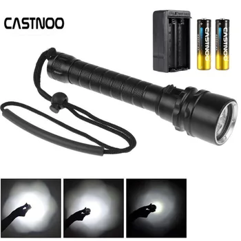 

CASTNOO 100M Underwater Diving Flash Light Waterproof 6000LM+Battery+Battery Charger