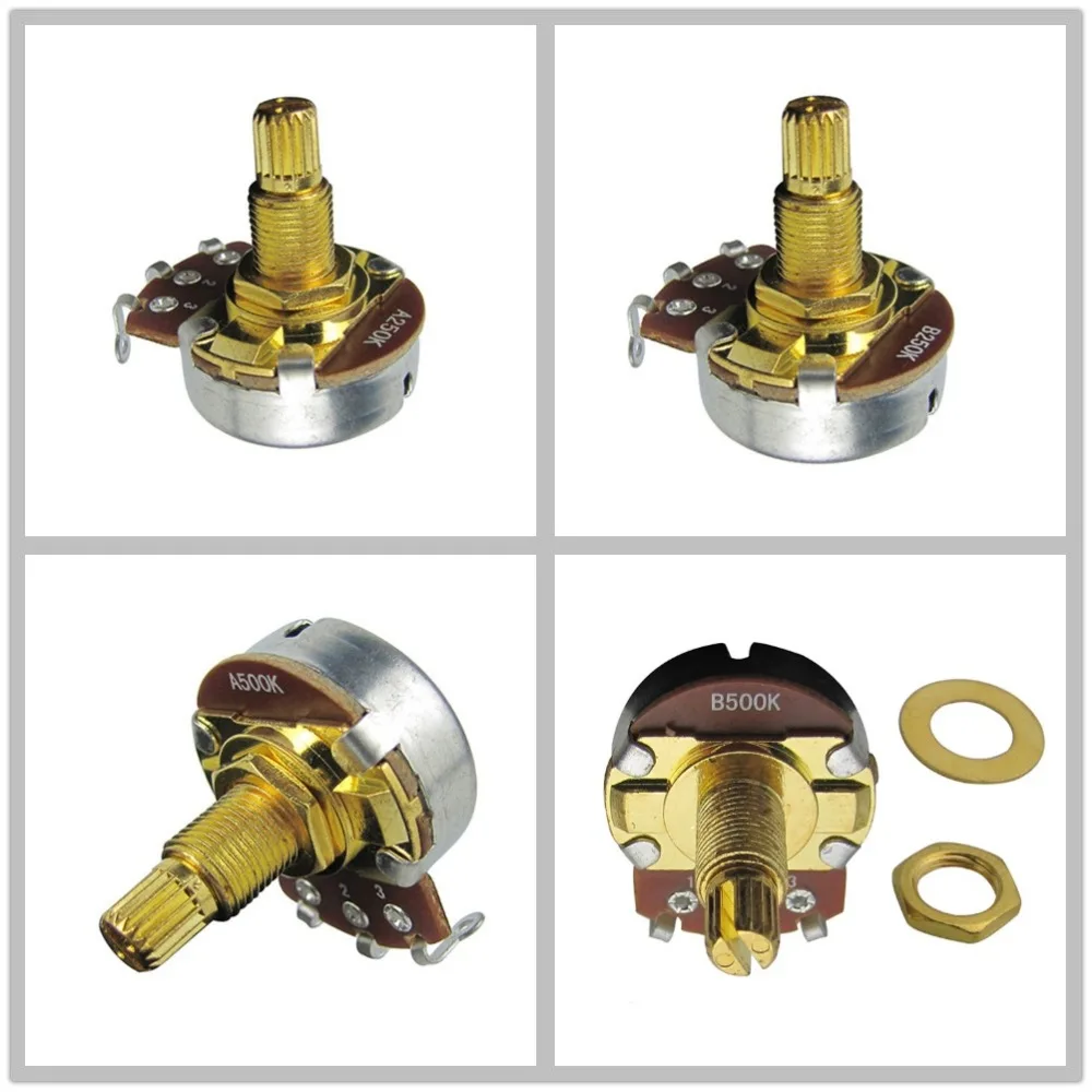 4 шт. потенциометры для гитары с длинным валом 18 мм|guitar potentiometer|a500k b500kpotentiometer guitar |