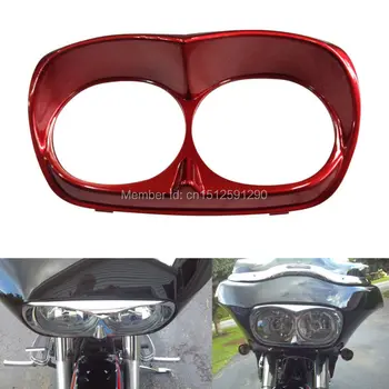 

Motorcycle Front Headlight Bezel Scowl Outer Fairing Cowl Fits For Harley Road Glide Red Color