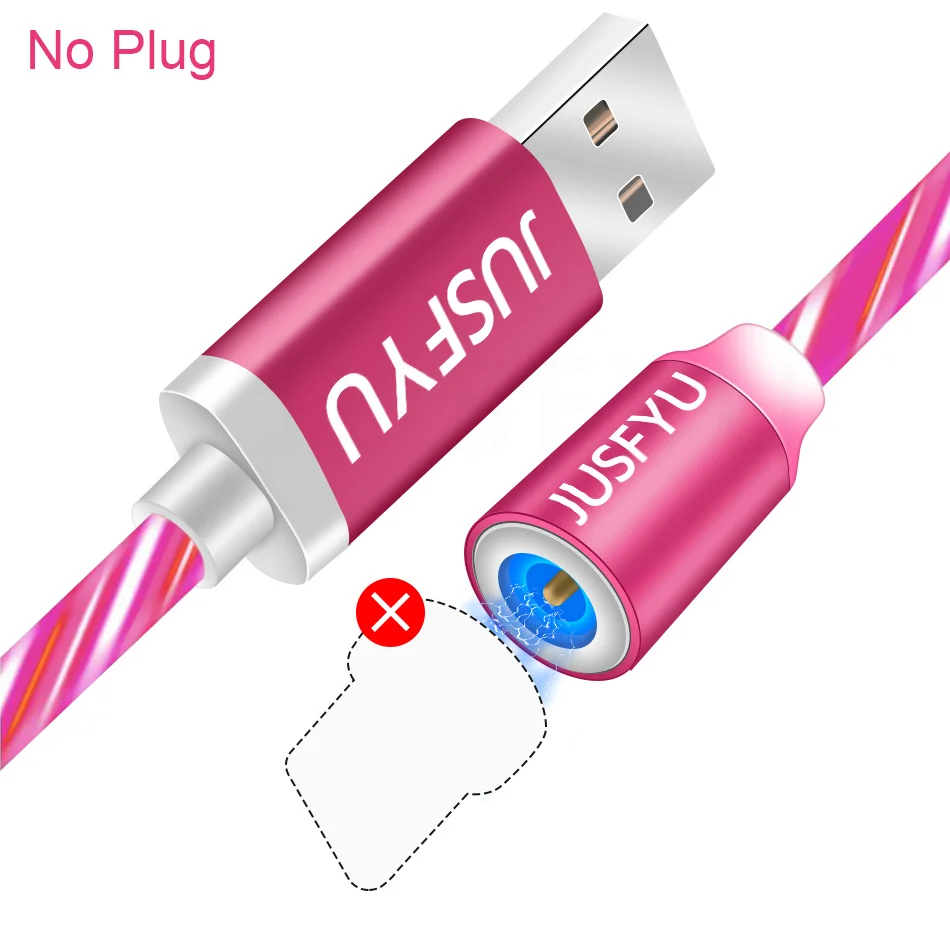 Магнитный светодиодный светильник usb type C usb-c Micro USB кабель передачи данных для быстрой зарядки зарядное устройство USB кабель для iPhone X XiaoMi huawei смартфон - Цвет: USB Cable Pink