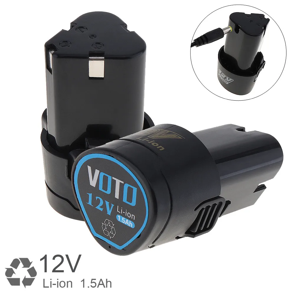 Blue or Red 12V Rechargeable Li-Battery 1.5Ah Cordless Electric Screwdriver Compact Drill Kit 2 Speed Tools