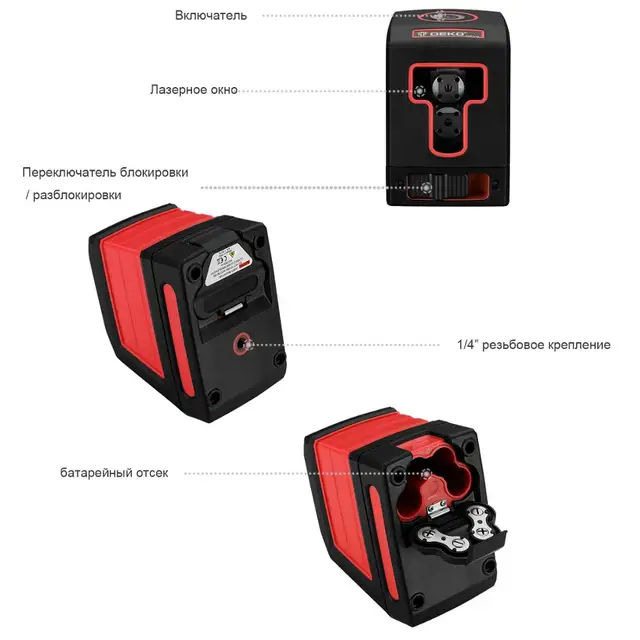 DEKO DKLL11 Дальномер мини-стиль самоустанавливающийся лазер выравнивания уровня перекрестной линии лазера с красным источником