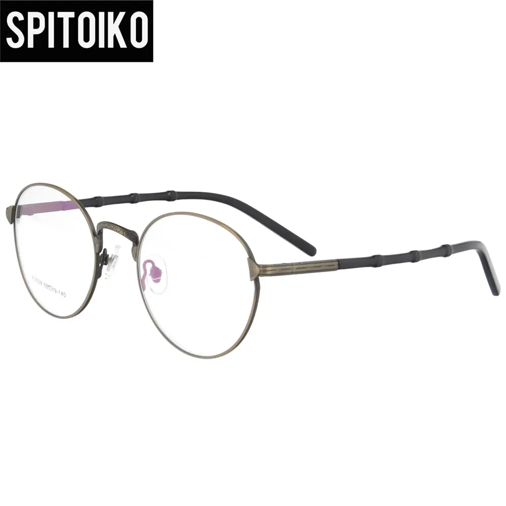SPITOIKO круглые металлические унисекс оптические оправы близорукость очки по рецепту очки F3109 - Цвет оправы: C26