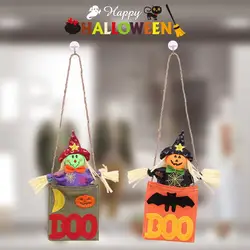 Хэллоуин украшения мультфильм солнечные куклы пеньковая веревка двери атмосфера макет ведьмы бу кулон украшения для домашнего праздника