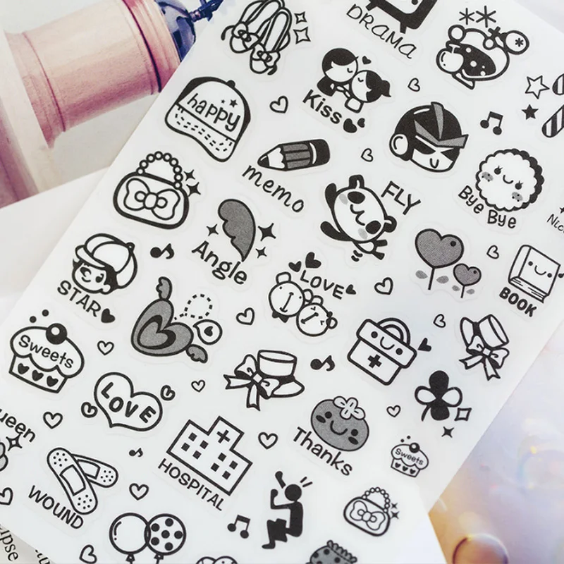 

6pcs/pack Everyday items PET Decorative Washi Stickers Diary Album Label Sticker DIY Decoration Stationery Sticker Children Gift