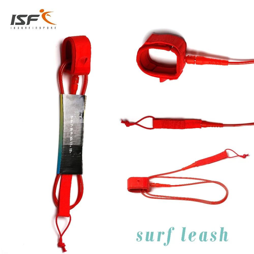 Koop Rechte TPU Rood 6 12 Voeten 7mm Surf leash Surfboard Leash Dubbele Polyurethaan Nylon Rvs Wartels Surf leash