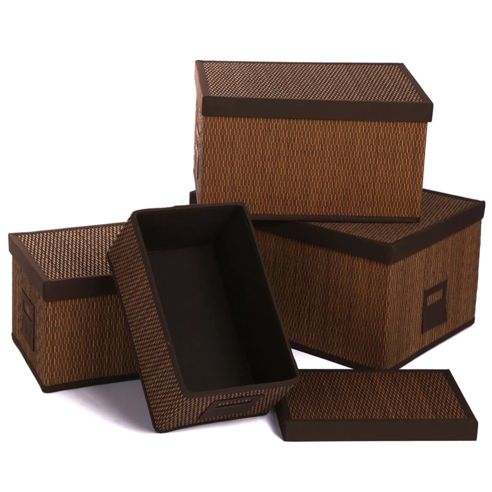 Paniers De Rangement En Bambou Avec Couvercle Panier Rectangulaire De Rangement Pour Vetements Et Jouets De Soins Panier Organisateur Tres Large Moyen Et Petit Aliexpress