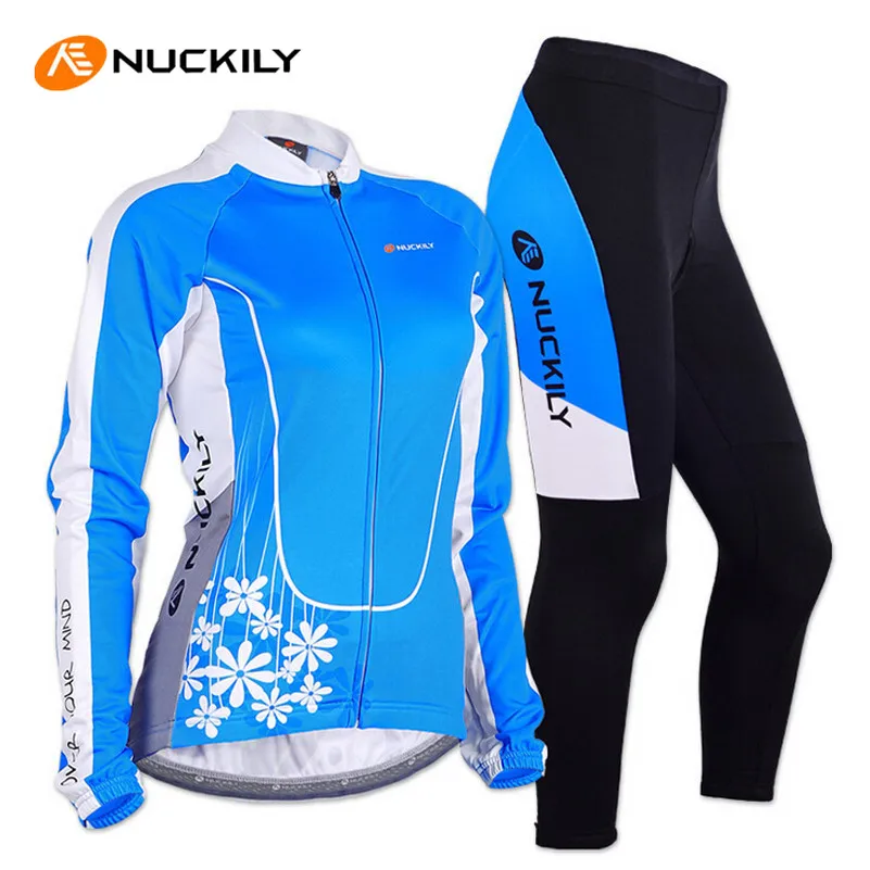 

NUCKILY Women Cycling Jersey Long Sleeve Jacket Gel Pad Pants Sportswear Clothing Roupa MTB Bike Bicycle Cycling Jersey Set