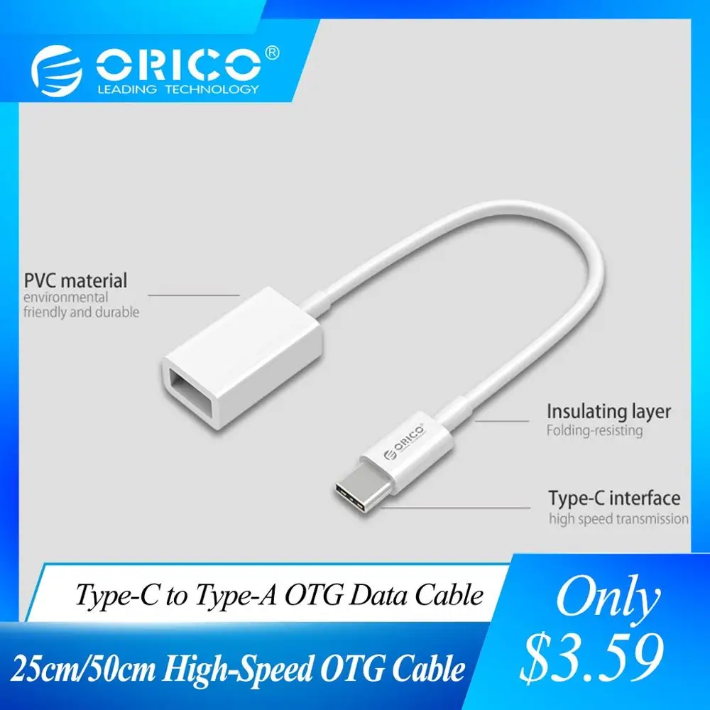 ORICO CT2 Тип с разъемами типа C и USB2.0 OTG Переходный кабель передачи данных для