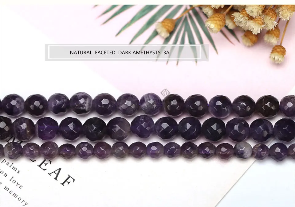 6 Colors Natural Faceted Amethyst Beads Violet Quartz Amethyst Gemstone Fancey Bracelet Necklace Accessory For Jewelry Making