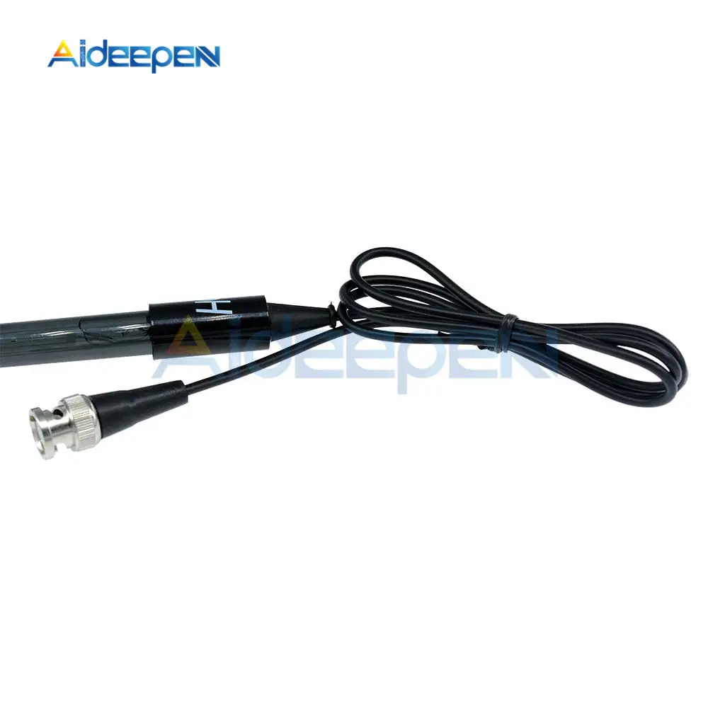PH Electrode Sensor PH Meter Tester 0-14 Value Hydroponic Sensor BNC Connector Probe Detection with 1m Cable Non-rechargeable ph meter ph electrode probe