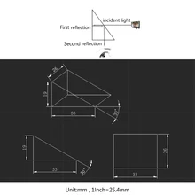 2 шт. 60 градусов K9 оптическое стекло прямоугольный треугольный внутренний отражающий призма объектив большое значение