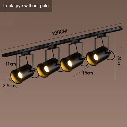 Современный светодиодный светильник на рельсах, светильник для магазина одежды, витрины, выставочный Точечный светильник, Домашний Светильник, точечные светильники - Испускаемый цвет: 4 heads without pole