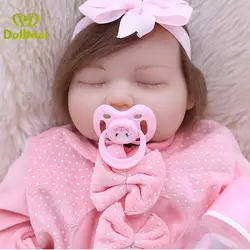 Bebes reborn DollMail настоящий ребенок силиконовые куклы 20 "мягкий хлопок тело Магнитная соска-пустышка Новорожденные куклы Подарочные для ребенка