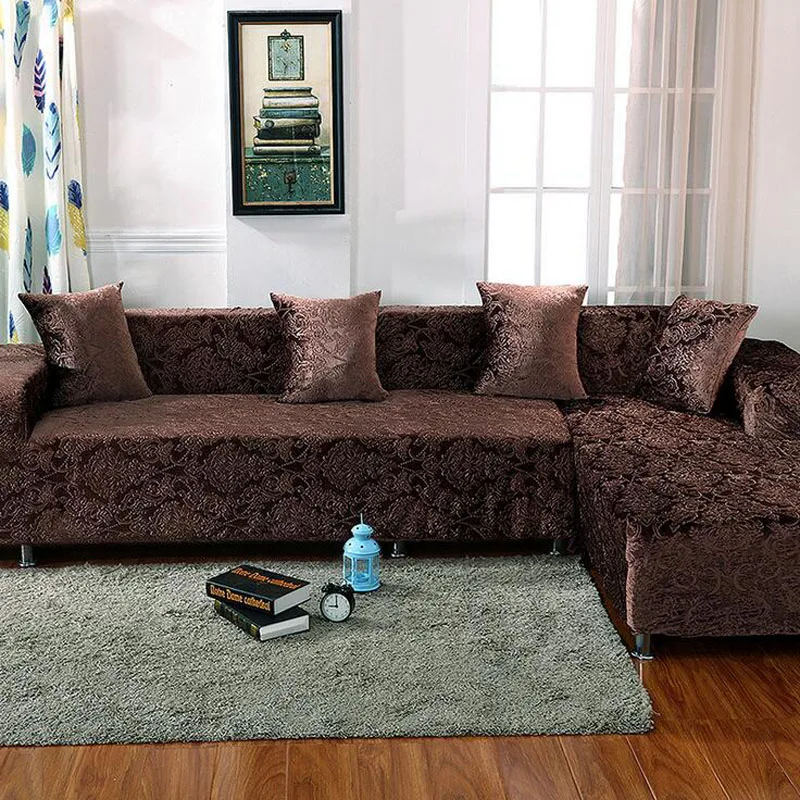 

Top Thick Sofa Cover Polyester Velvet Plush Elastic Fabric Sofa Cover Non-slip Slipcover Sofa Protector For Home Textile