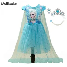 Таможенная модная детская одежда для девочек платье Анны и Эльзы Детские платья с Эльзой для девочек, детская одежда принцессы, vestidos Infantis