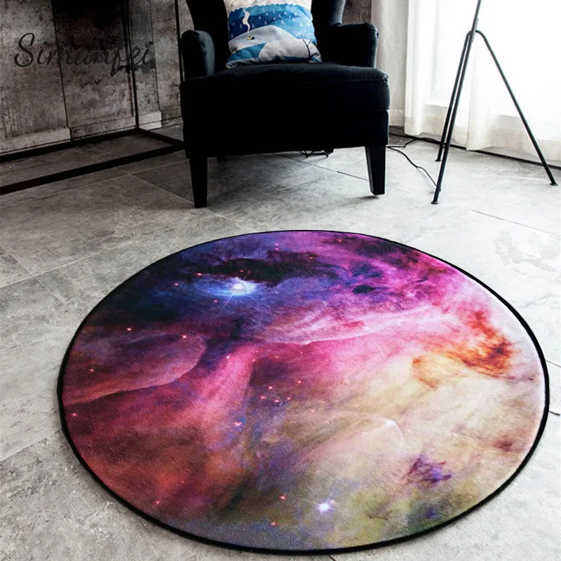 Simanfei Round Carpets 2019 New Printed Cosmic Planets Mat Anti Simanfei Round Carpets 2019 New Printed Cosmic Planets Mat Anti Slip Circular Floor Rugs Computer Chair Mats Kids Room Decor