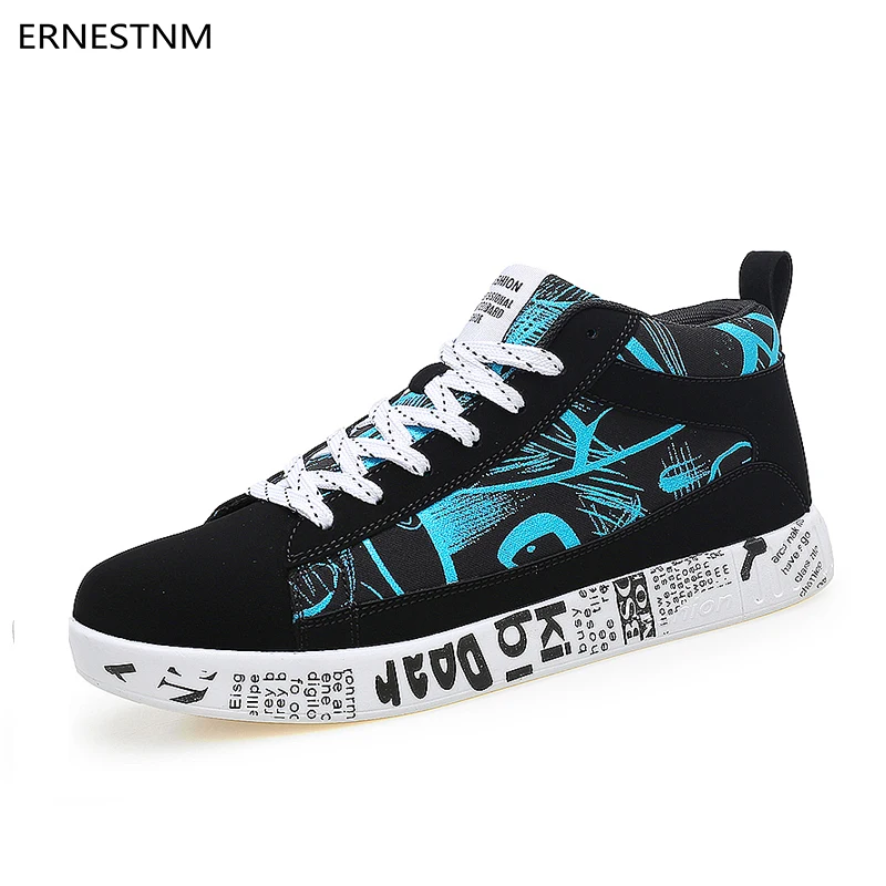 

ERNESTNM 2018 Winter Woman Casual Shoes Flat Bottom Ladies Vulcanized Shoes Graffiti Lovers Shoes Women Sneakers Zapatos Mujer