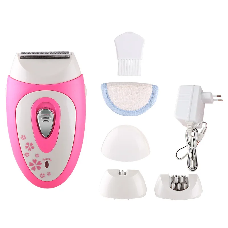 Kemei KM 207 Rechargeable Electric Lady Epilator 3 in 1 Set Hair