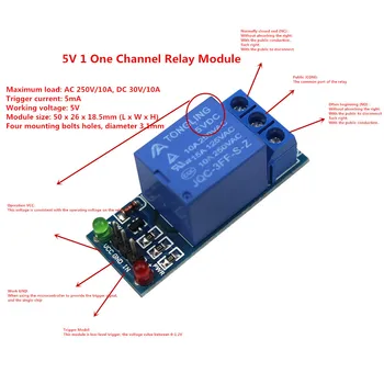 

1 Channel Relay Module Interface Board Shield For Arduino 5V Low Level Trigger One PIC AVR DSP ARM MCU DC AC 220V