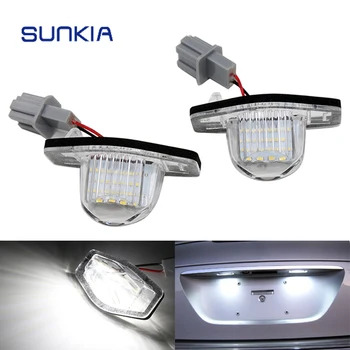 

2Pcs/Set SUNKIA LED Number License Plate Lights For Honda Odyssey Crosstour CR-V HR-V FR-V Jazz Insight Logo Stream