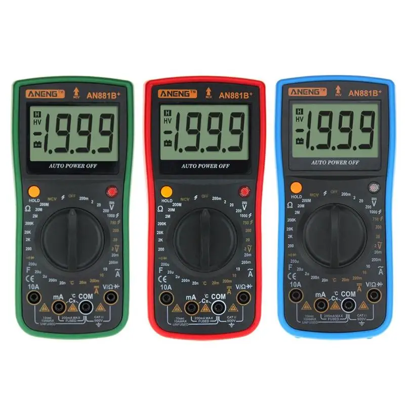 

ANENG AN881B+ Digital Multimeter NCV Temprature Tester with 16 in 1 Cable