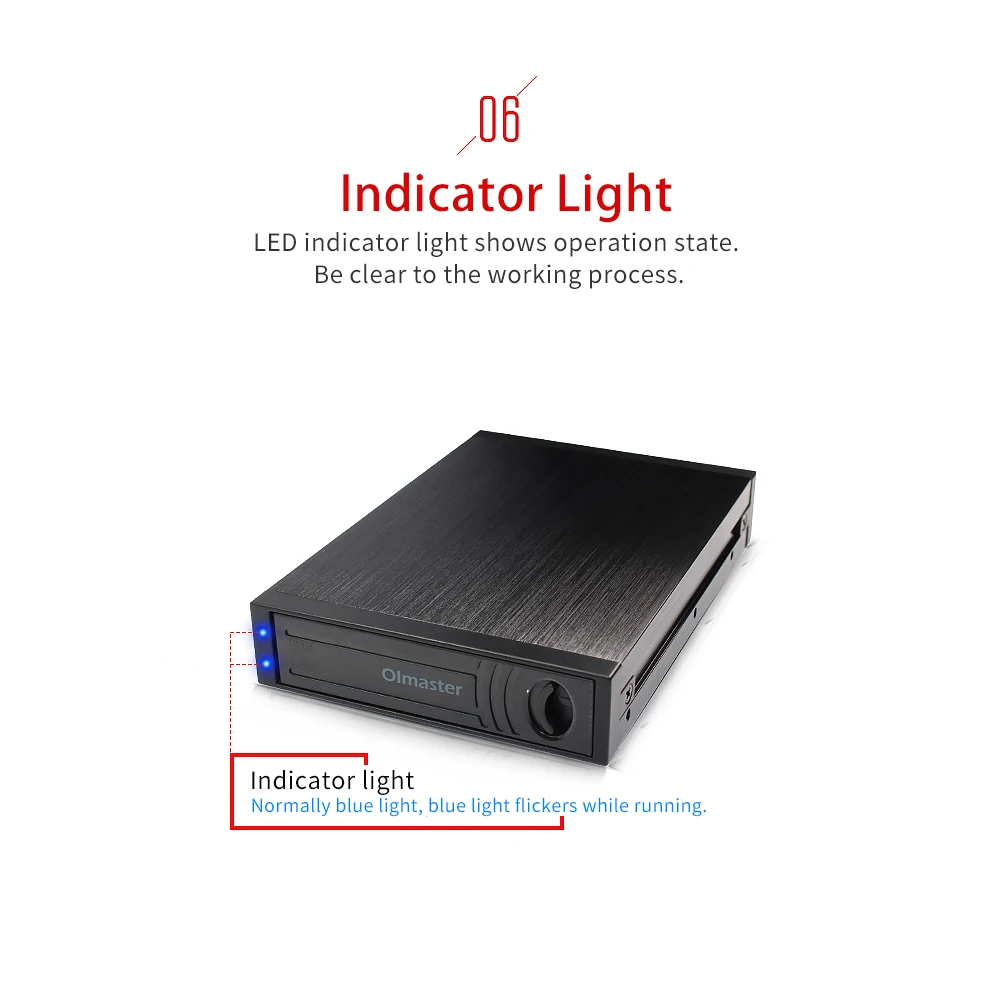  OImaster Dual Bay Floppy Drive modos RAID 25 pulgadas SATA HDD de aleación de aluminio poner 2 SATA