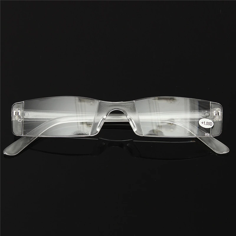 Lesov прозрачные очки для чтения без оправы, прозрачные линзы из смолы для женщин и мужчин, портативные очки для пресбиопии+ 1. 0.+ 4,0 очки
