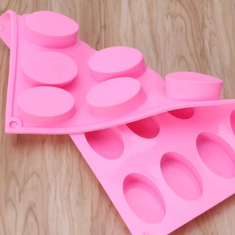 Oval Shape Silicone Mold DIY Resin Pendants 16 Holes Cake Soap Jewelry Mould