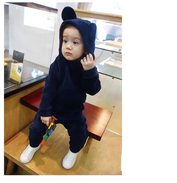 Navy blue Детская одежда,Комплекты одежды для девочек детская одежда для мальчиков г. Осенне-зимняя одежда для маленьких девочек комплект предметов детский спортивный костюм для мальчика костюм для мальчиков 1 2 3 4 5 6 лет - Цвет: Navy blue