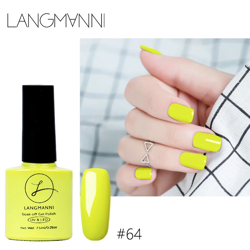 

Langmanni Nude Series Nail Polish Soak Off UV LED Gel Varnish Top Base Coat Needed Nail Art Design Professional Nail Gel Lacquer