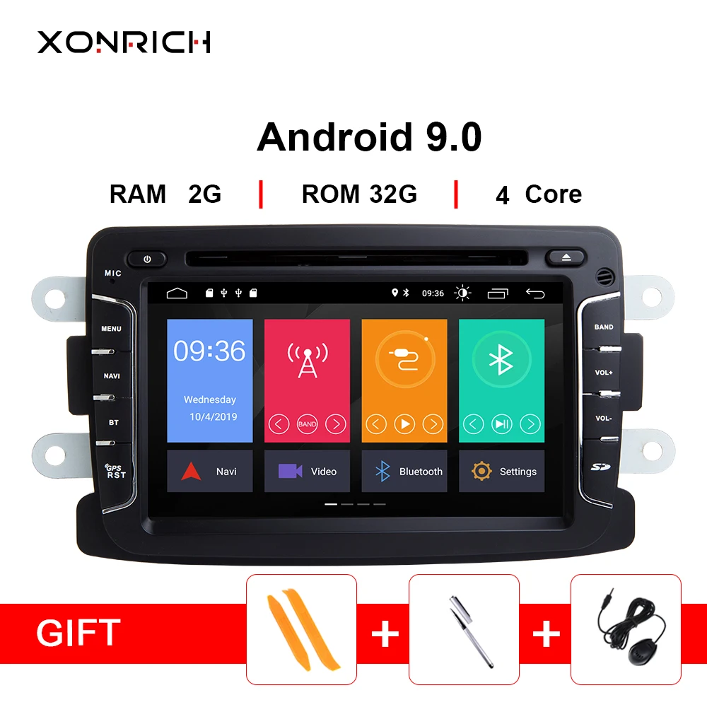 Android 9,0 Автомобильный мультимедийный gps-навигатор Авторадио для Rentult Duster Dacia Logan Sandero Xray 2 Автомобильный DVD центральный кассетный плеер