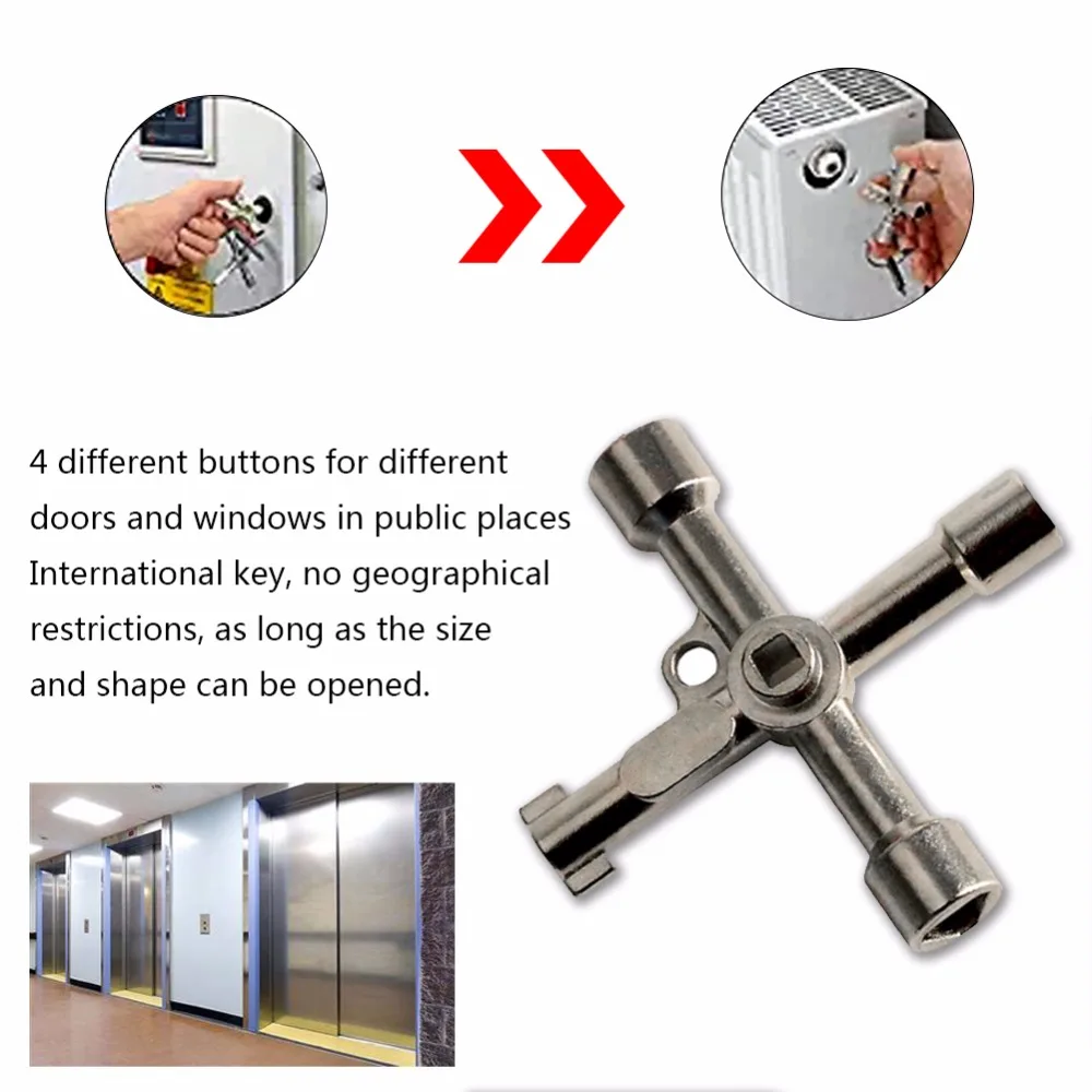 

Multi-Model Universal Cross Plumber Keys Triangle For Gas Electric Meter Cabinet Valve Multifunction Wrench Spanner