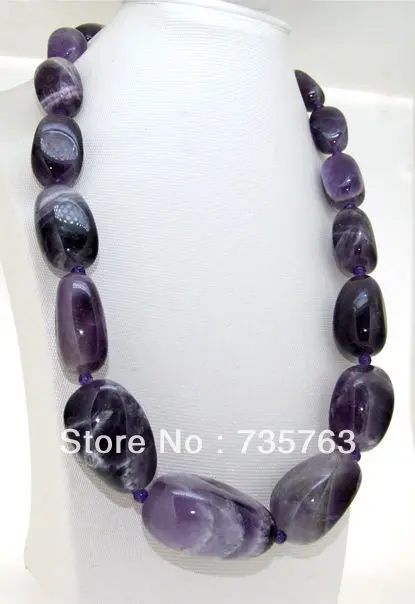 

xiuli 00324 Nugget Amethyst Crystal Quartz 10mm-30mm Gems Necklace