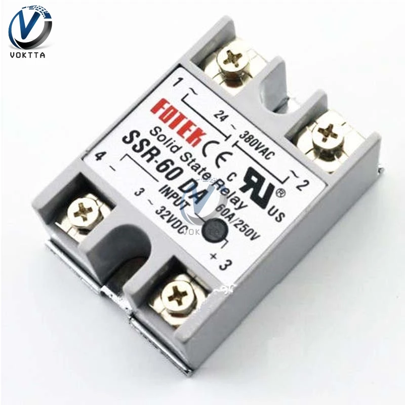 

Solid state Relay SSR-40DA SSR-100DA SSR-75DA SSR-60DA 40A 100A 75A 60A Relay Module MOS Switch Timer Solid State Relay