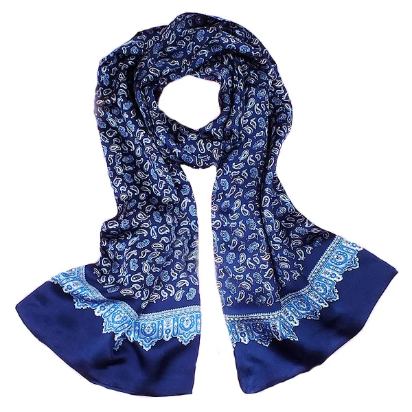 Шелковый плед sjaal jongen шарф Роскошные Для мужчин британский Брендовая Дизайнерская обувь синие шелковые платки и Шарфы для женщин Новинка весны серый дракон Обёрточная бумага - Цвет: Blue Ruyi