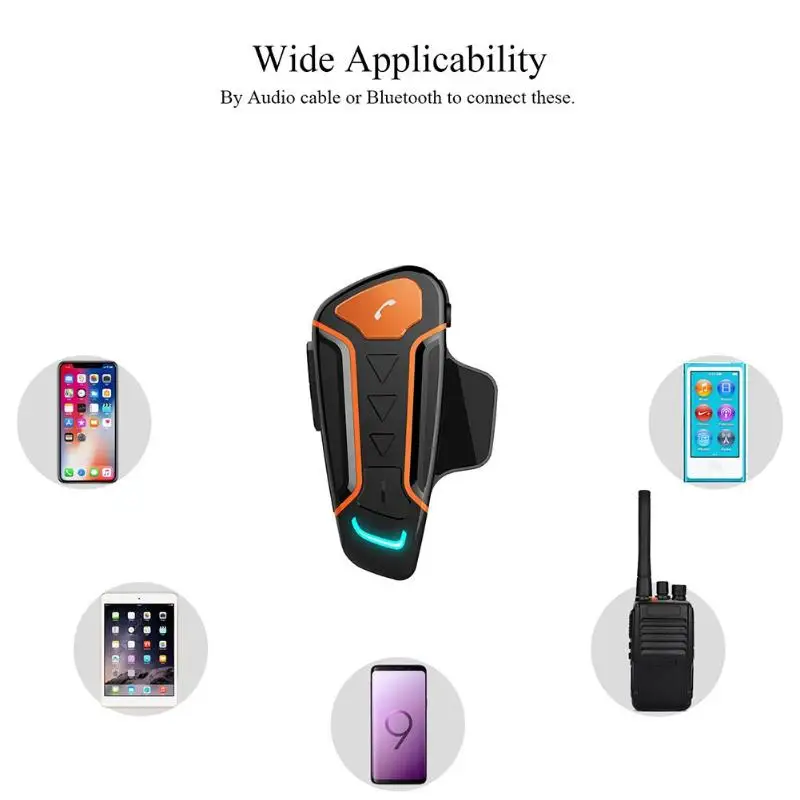WT003 1000 m Bluetooth мотоциклетный шлем гарнитура IPX5 беспроводной домофон