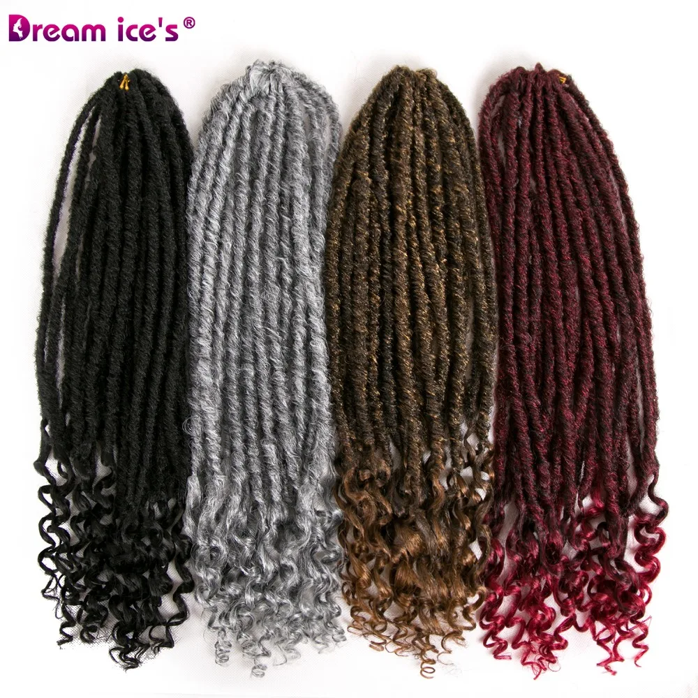 Dream ice's synthetic goddess faux locs Омбре волосы кроше для наращивания freetress предварительно петля косы волос