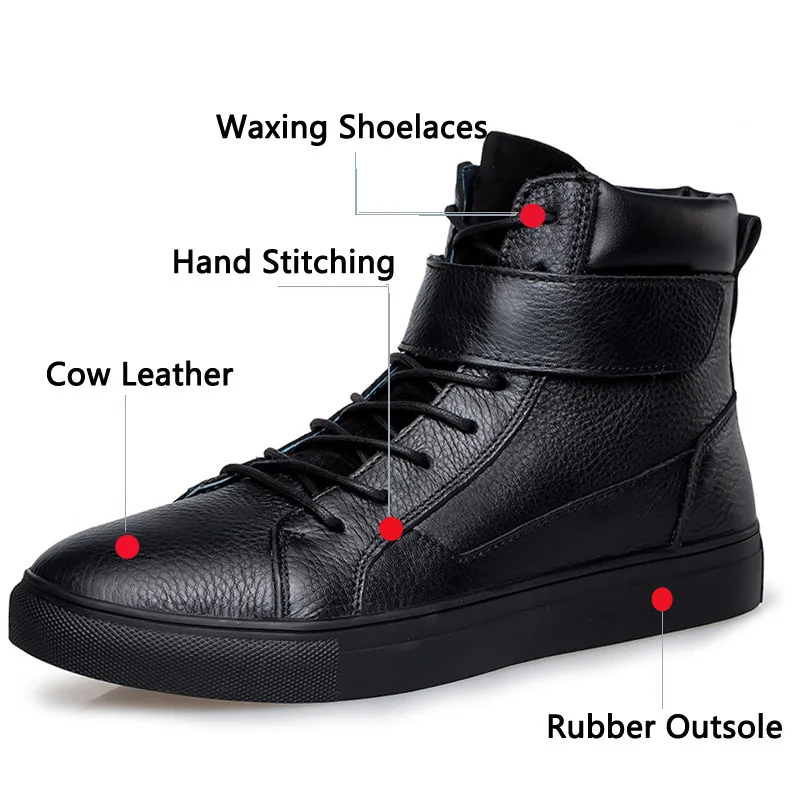 Moda Vaca Black Motocicleta Inverno Veludo Neve Fur Boots Genuíno Além Szie Botas Couro Homens 48 black With De Disso Ankle Quente Sapatos Casuais 100 36 wxO7q1fZW