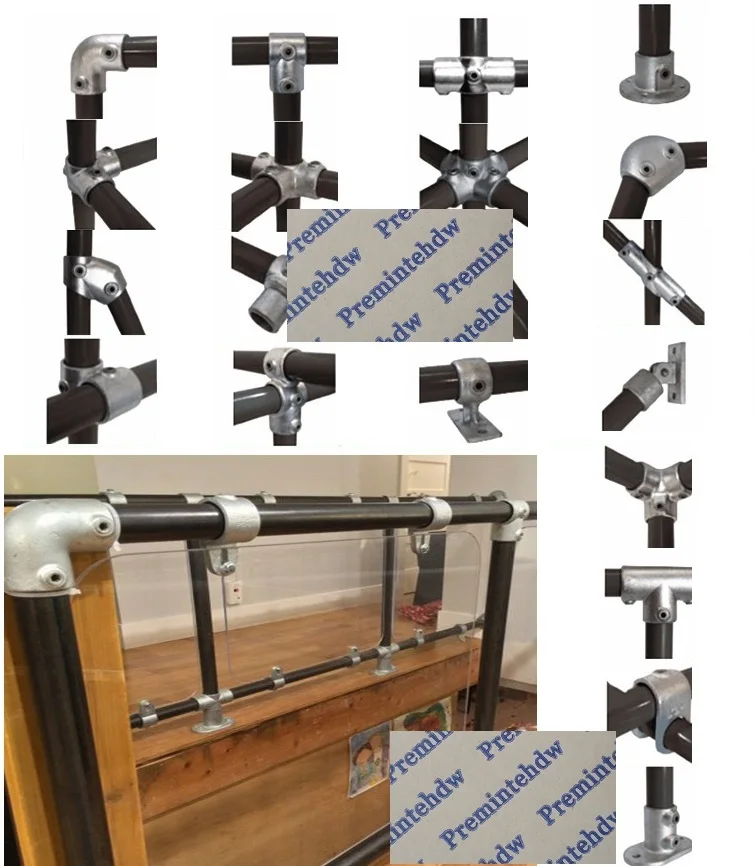 

Heavy Galvanizing Die Cast Iron G1" 32mm Pipe Tube Fittings Clamp Hex Screw Flange Elbow DIY Storage Diaplay Rack Guardrail