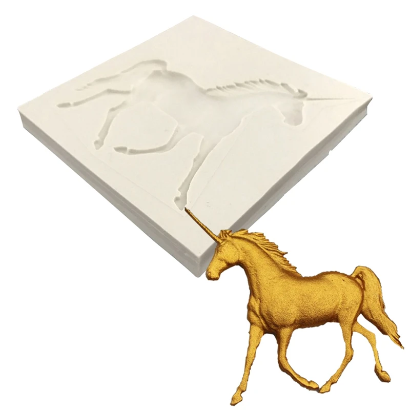 

1 PC New Lovely DIY Cake Chocolate Unicorn Shape Pegasus Silicone Fondant Mold Horse Home DIY 2018