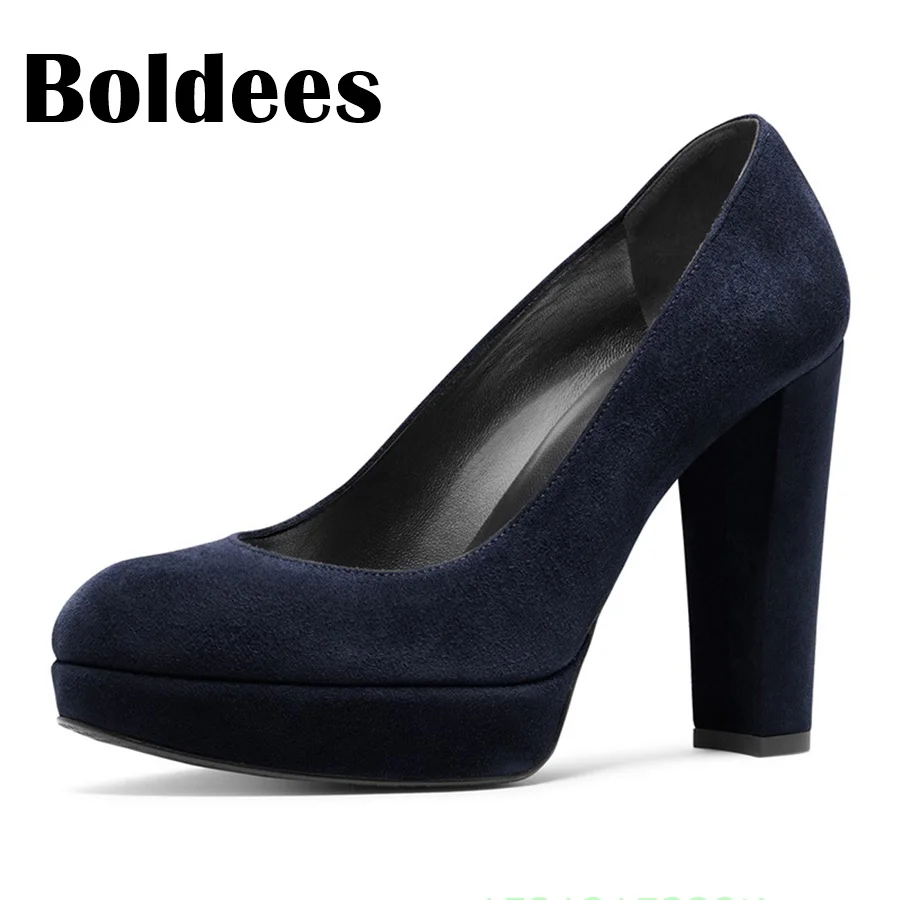 Color À Cuir as Hauts As Boldee Chaussures Talons Bloc Suede En Plate Pompes Femmes forme Rond Femme Confortable Showed Bout 2018 Color Sexy Lady Office Robe TxxCfwYq4