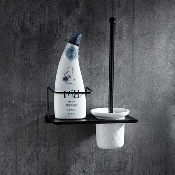 

American copper black toilet brush holder bathroom toilet brush shelf antique toilet brush set black ancient LO811144