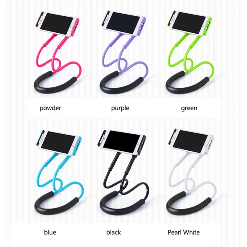 

KULMG Flexible Mobile Phone Holder Support Lazy Hanging Neck Phones Stand Bracket for iPhone Samsung Huawei for car