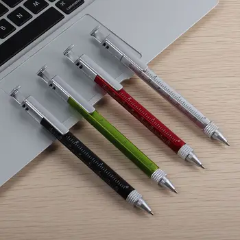 

1PCS Multifunctional Pen Screwdriver Ruler Level Ballpoint Pen Stand Holder Tool School Office Worker