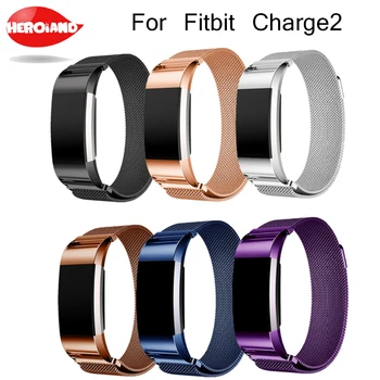 

New Magnetic Milanese stainless steel bracelet replacement bands For Fitbit charge 2 strap For Fitbit charge2 Band Accessories