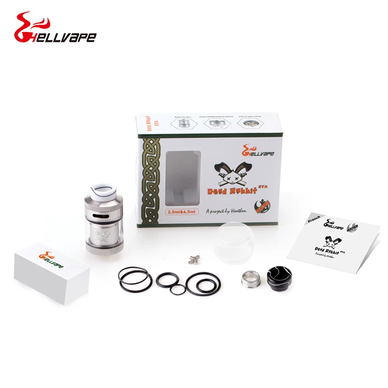 Атомайзер Hellvape Dead Rabbit RTA 25 мм 2 мл/4 5 мл rta с баком пузырьком одна/двойная катушка
