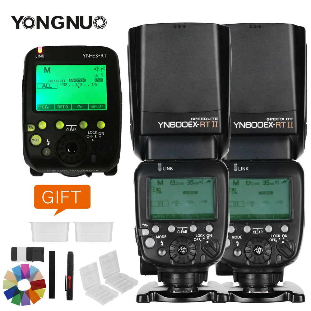 YONGNUO YN600EX-RT II 2,4G Беспроводная HSS 1/8000s Master Flash Speedlite для камеры Canon as 600EX-RT YN600EX RT II+ подарочный комплект - Цвет: 2x YN600EX add E3 RT