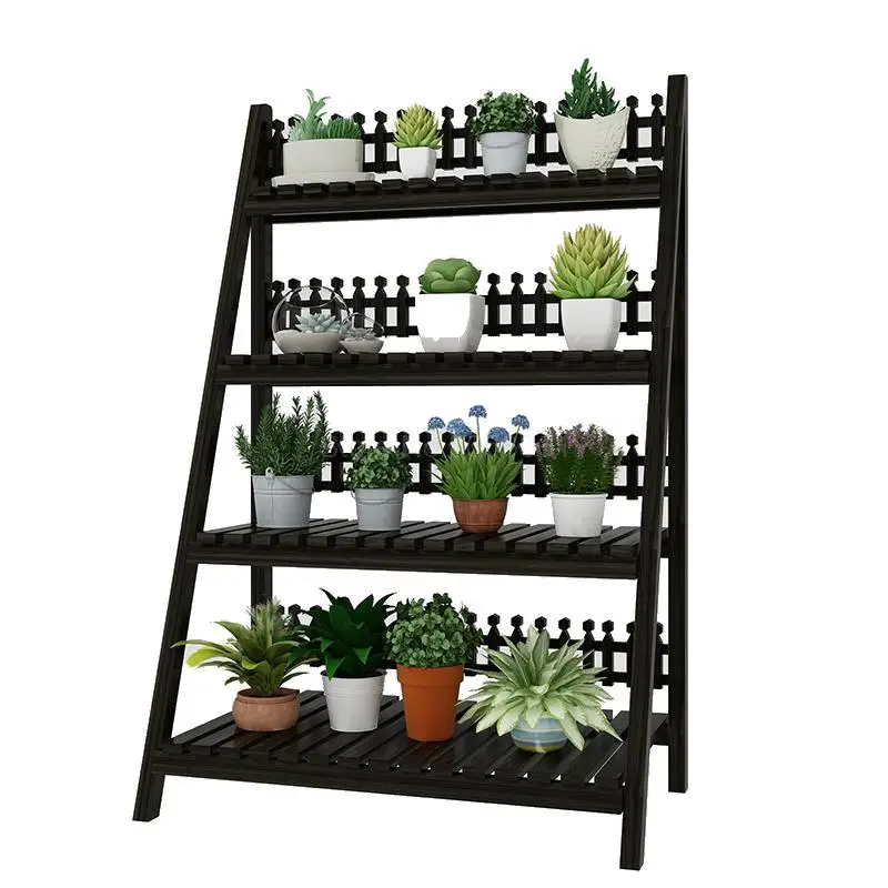 

Foldable Solid Wood Flower Stand Balcony Multilayer Indoor Special Price Spatial Landing Type Plant Stand Multi-flesh Flower Pot